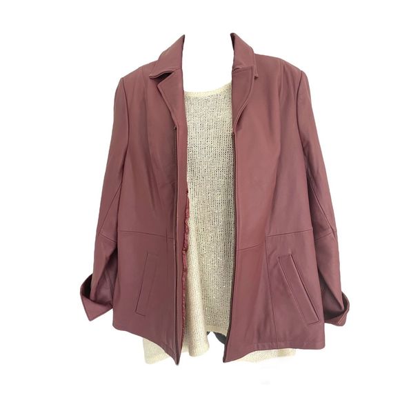d & Co Real Leather Jacket Sz L